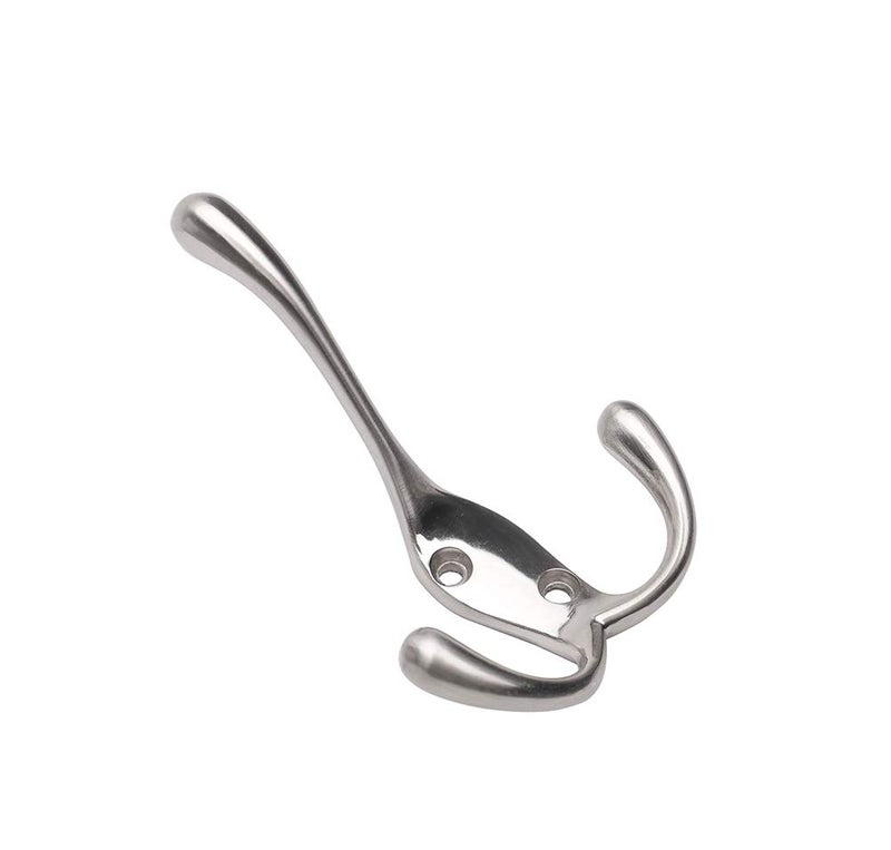 HARPOON Coat Hooks with Three Flared Prongs,3.5 Inch Heavy Duty Coat Hat Hook 5 Pack Satin Nickel - Image 5